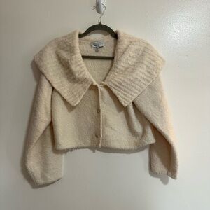 & Other Stories Alpaca Wool Blend Shawl Collar Cropped Cardigan, Size Small